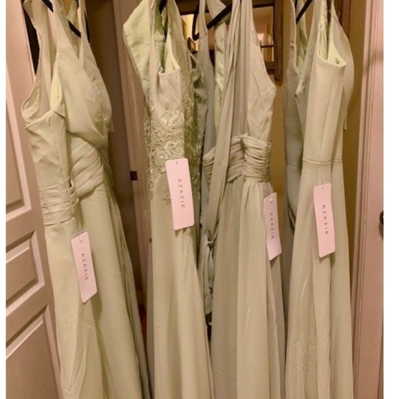 Four, NEW, Sage Green Bridesmaid dresses from Azazie. - Picture 9 of 10